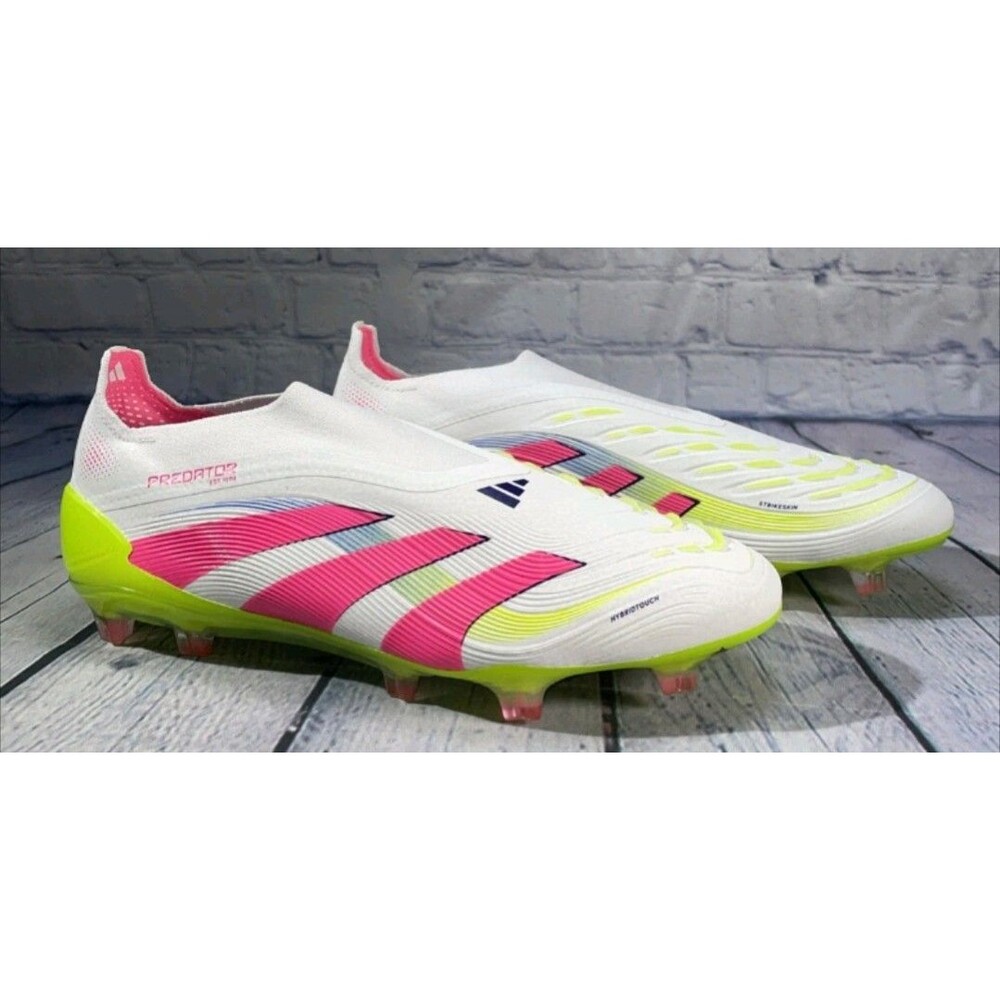 Adidas Predator Elite Laceless FG Cleats Cloud White Lucid Pink ID3876 Mens Sz 7
